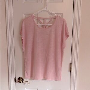 Gaiam pink Women's workout top with strappy back, size SP